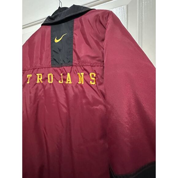 Vintage 90s Nike Red Black USC NCAA Trojans Full Zip Jacket Size XXL - Picture 4 of 9
